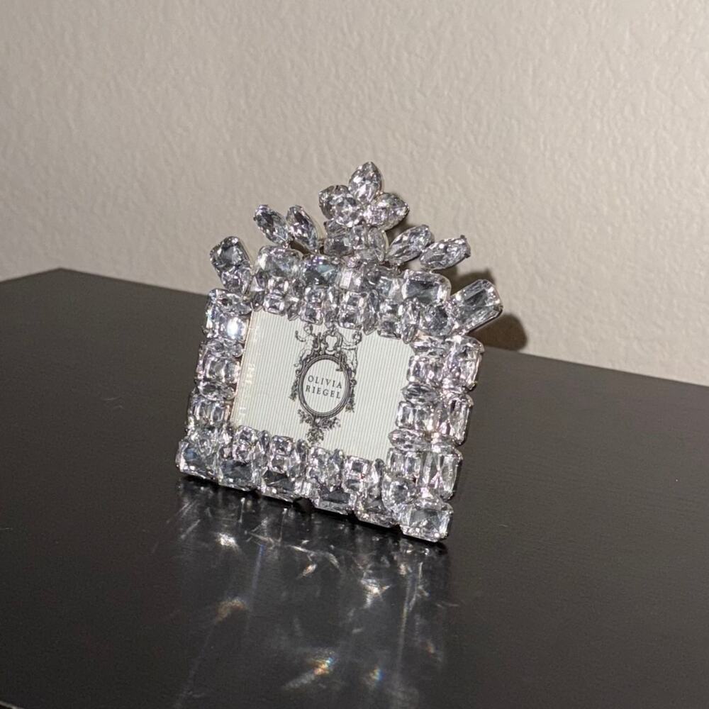 Olivia Riegel Tiara Swarovski Crystal 2x3 Photo Frame, with Original Box Rare - Picture 6 of 8